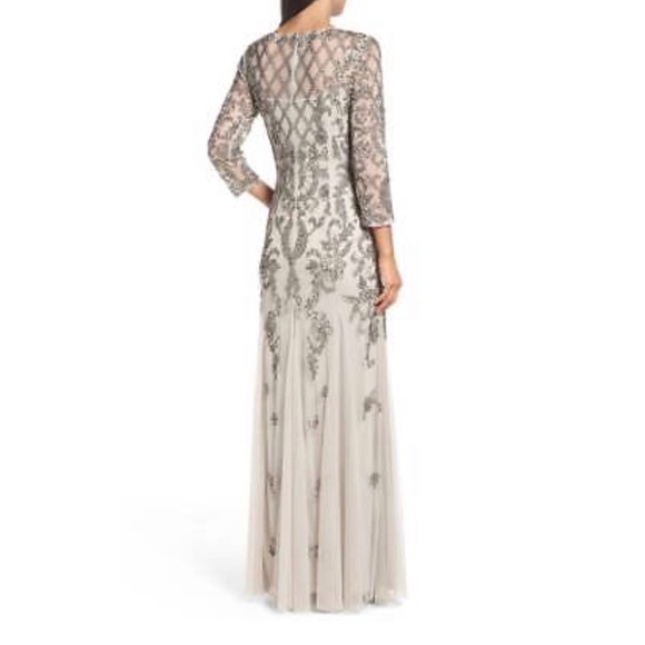 Adrianna Papell Evening Beaded Gown 4 - Picture 3 of 8